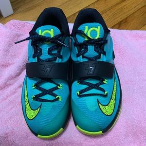 Nike KD sneakers blue and electric green